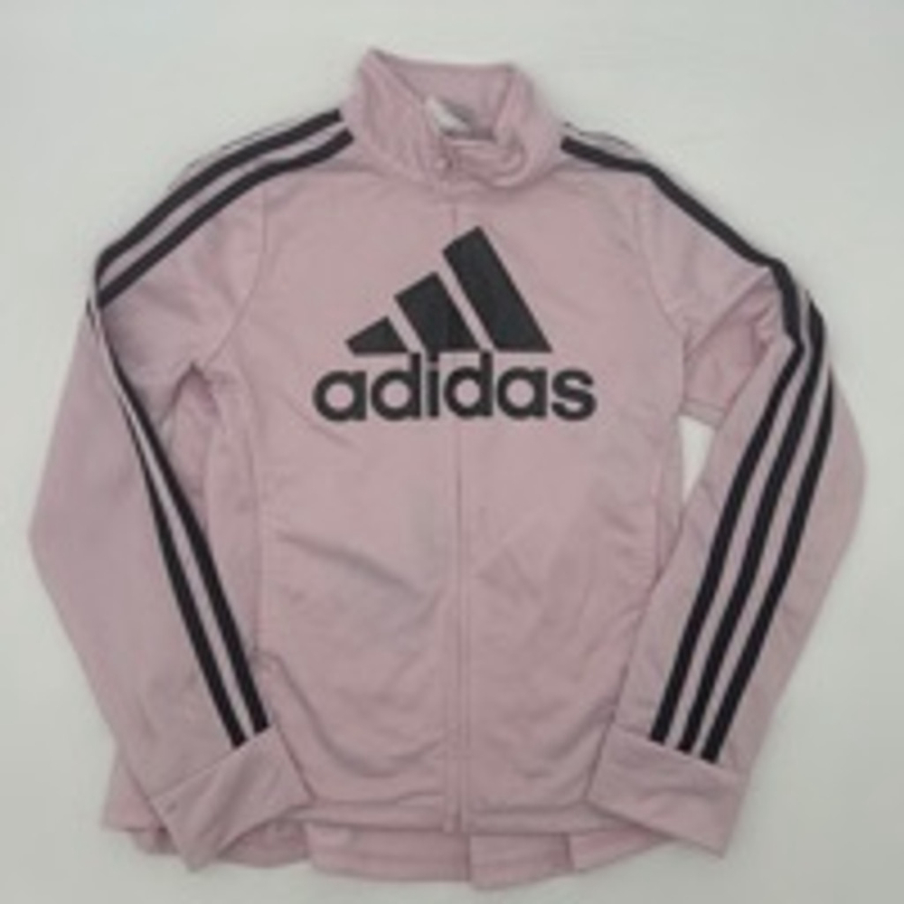 Girls ADIDAS Full Zip Jacket Size 6X Pink Track Jacket